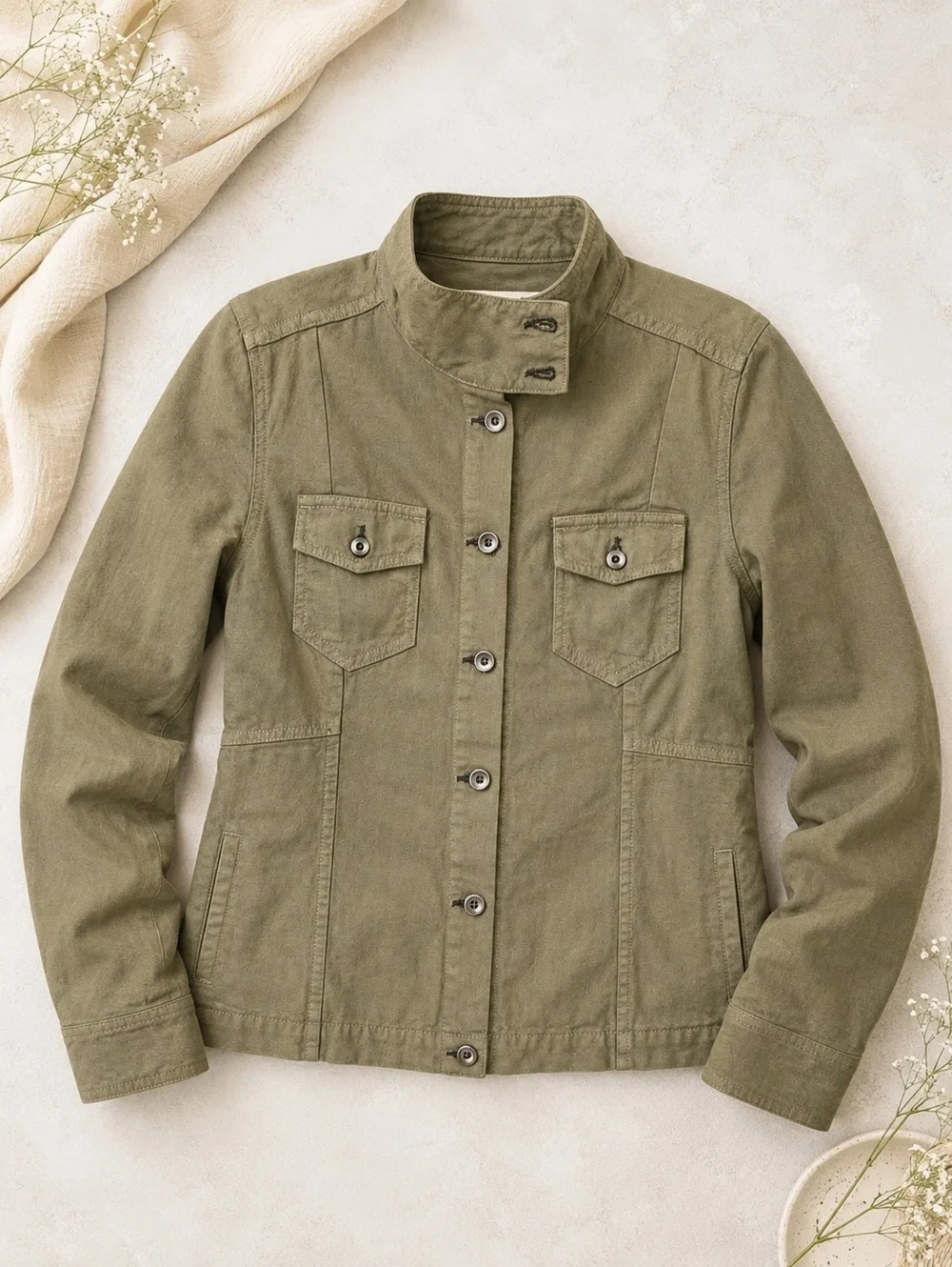 rag & bone Military Green Cotton Jacket Medium Utility